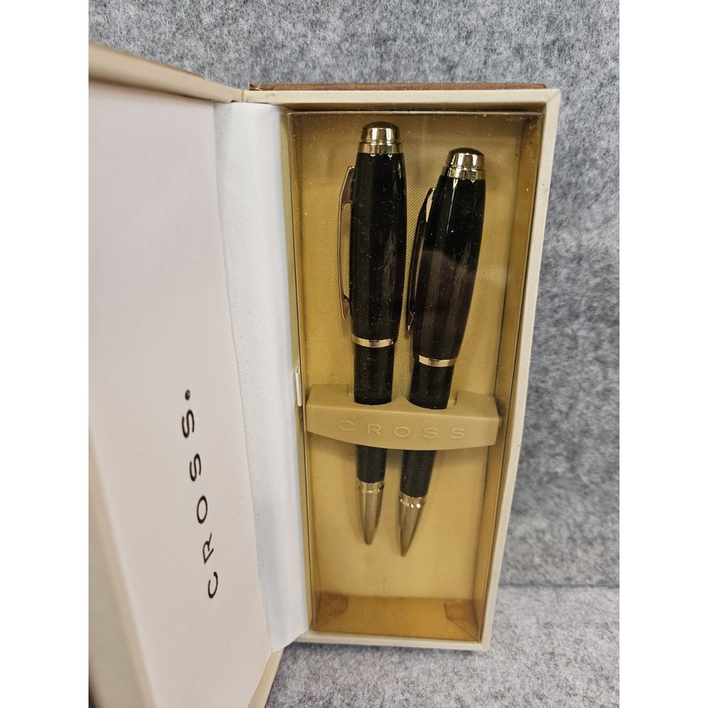 Cross Dubai Black Pen and Pencil Set AT0271-2 Vintage‎ Rare Desk Office NEW
